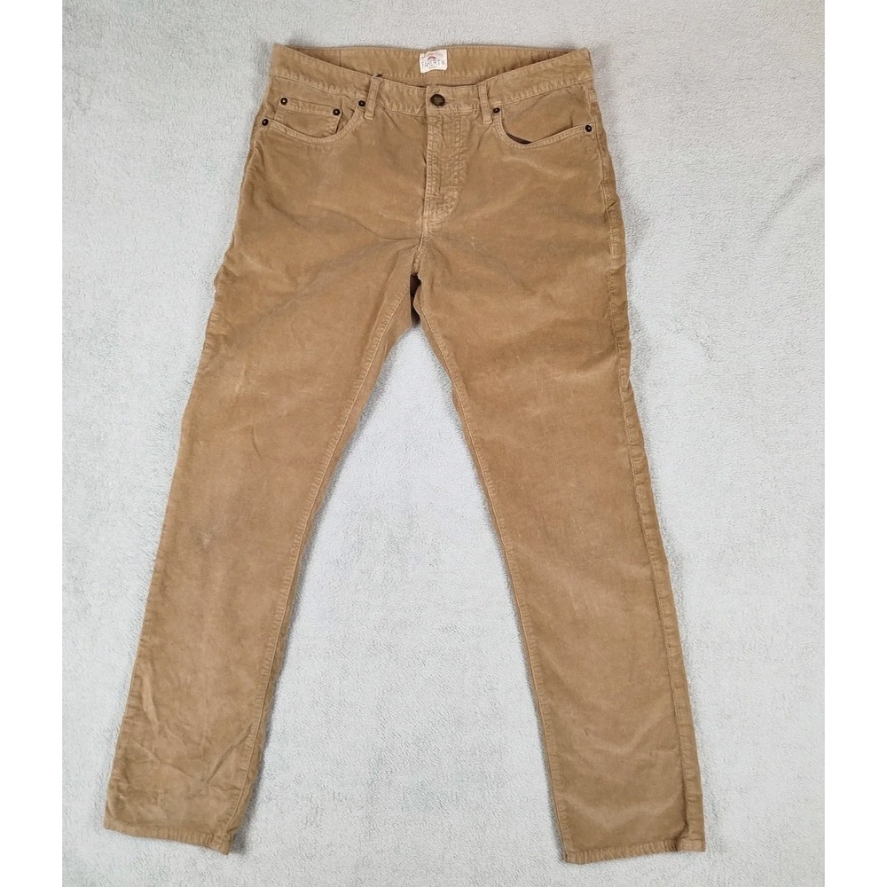 Faherty Terry Barley Cotton Blend‎ Beige Golf Pants Mens 30x29 5-Pocket Stretch